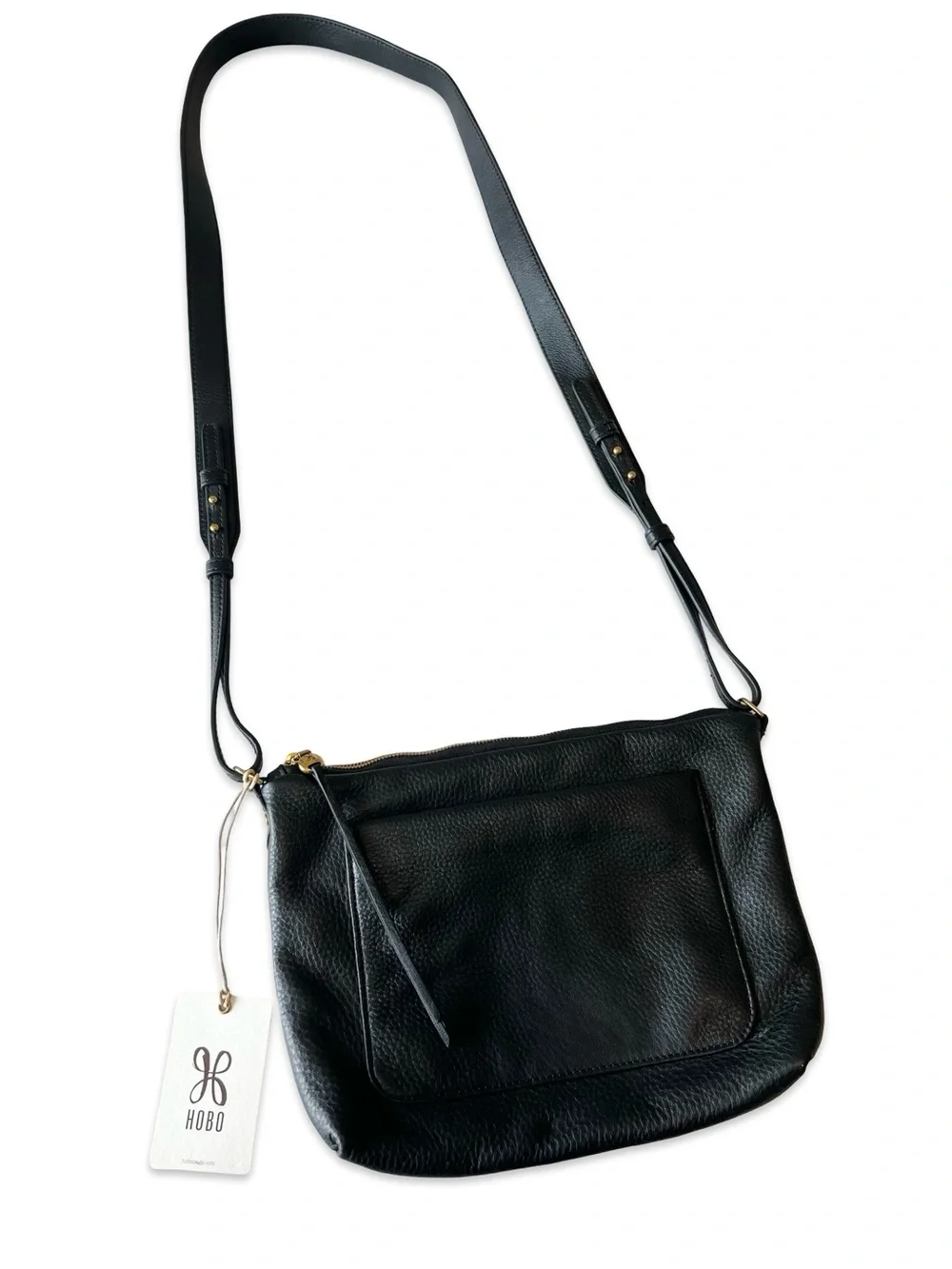 HOBO black Tripp medium crossbody leather purse Small bag Flat purse Classic NWT